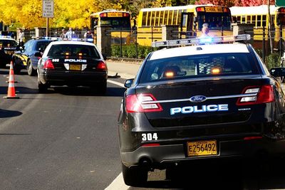 police cars and school buses